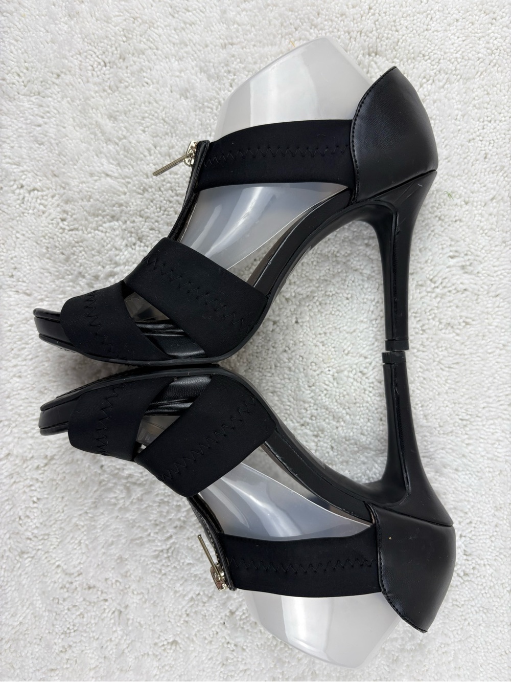 Women’s Black Coach & Four Zip-Front Strappy Sandals - Picture 6 of 12